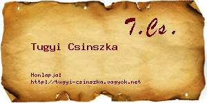 Tugyi Csinszka névjegykártya